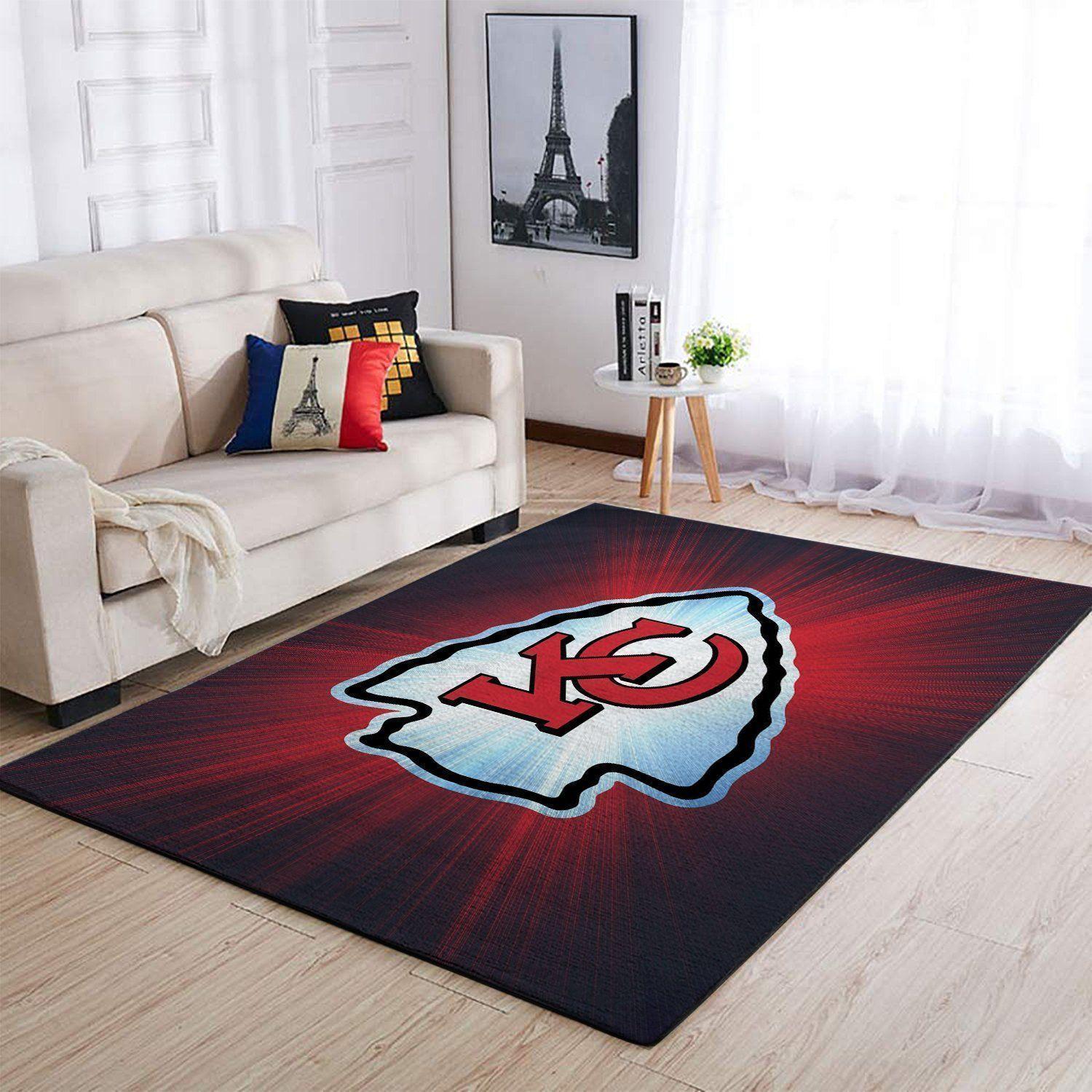NFL Kansas City Chiefs Rectangle Rug Personalized Non-Slip Carpet