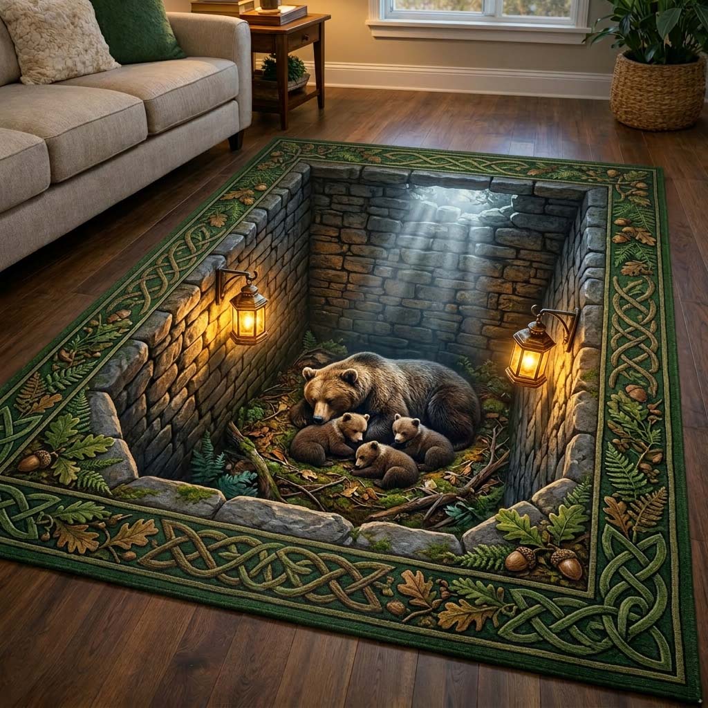 Night Ember Area Rug - Non-Slip Washable 3D Print Rug for Living Room & BedroomTVC2108404