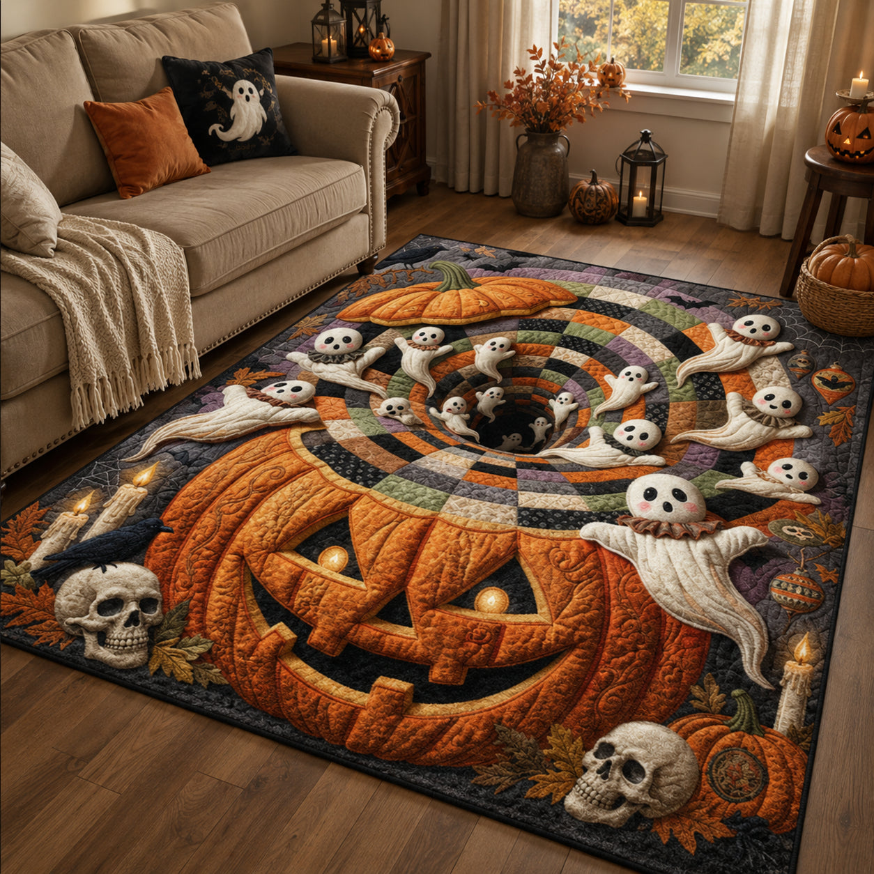 Nightmare Tunnel Area Rug - Non-Slip Washable 3D Print Rug for Living Room & BedroomTVC2108292