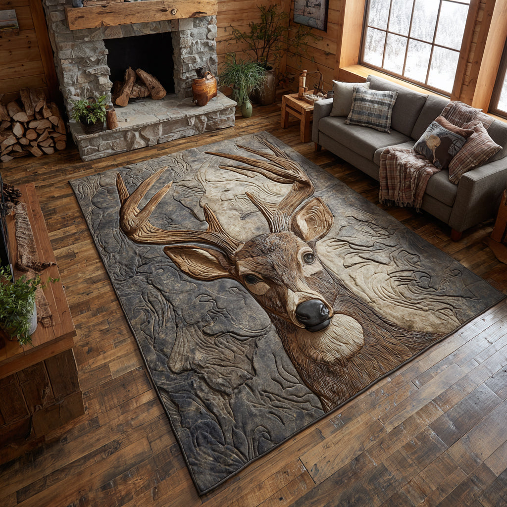Noble Deer Area Rug - Non-Slip Washable 3D Print Rug for Living Room & BedroomTVC2108213