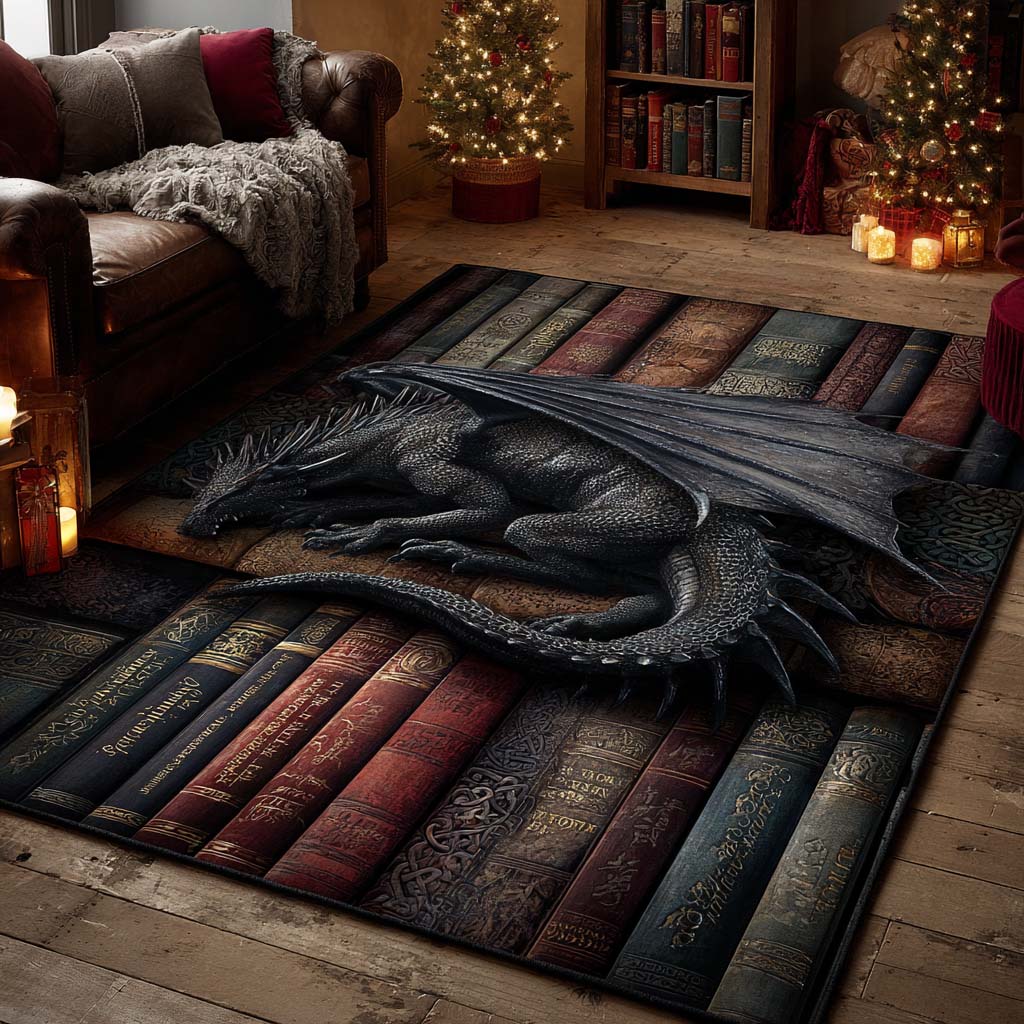 Nocturne Shadow Dragon Area Rug - Non-Slip Washable 3D Print Rug for Living Room & BedroomTVC2108292