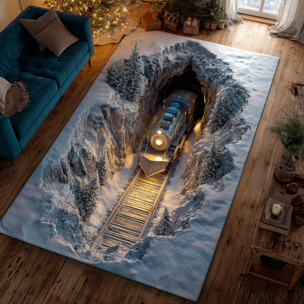 Noel Tunnel Area Rug - Non-Slip Washable 3D Print Rug for Living Room & BedroomTVC2108292