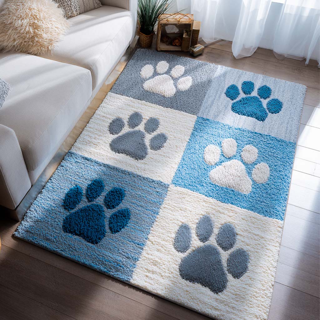 Nordic Winter Paw Area Rug - Non-Slip Washable 3D Print Rug for Living Room & BedroomTVC2108292