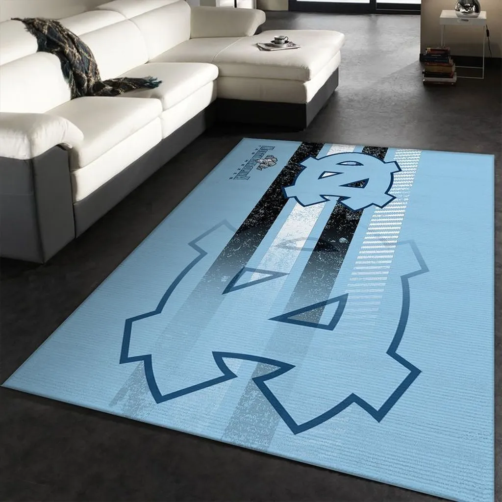 North Carolina Tar Heels Rug - Striped Living Room Black and Blue
