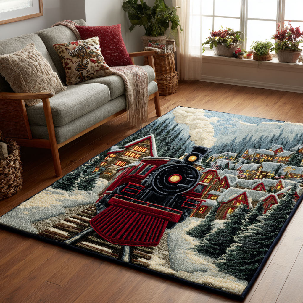 North Pole Journey Area Rug - Non-Slip Washable 3D Print Rug for Living Room & BedroomTVC2108291