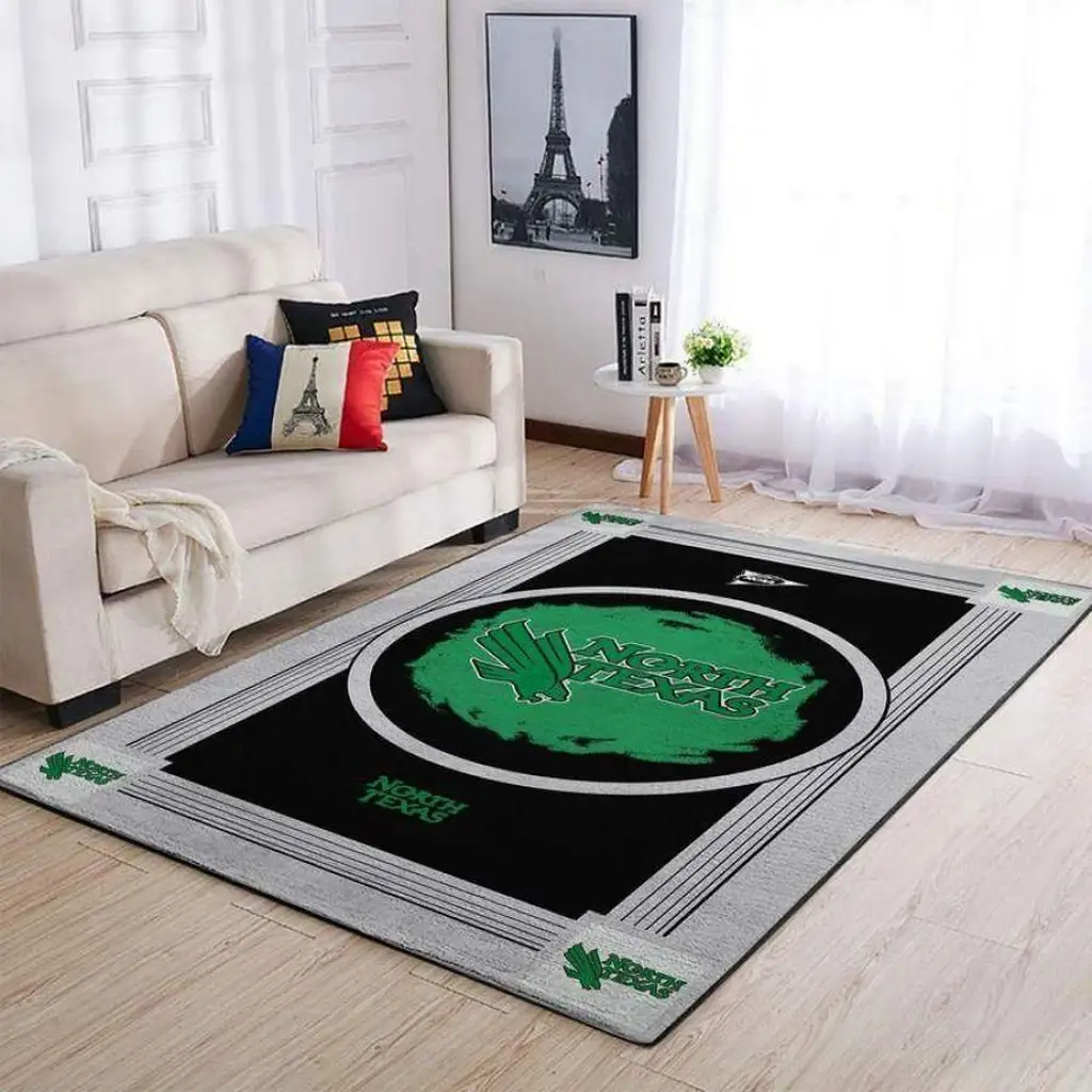 North Texas Mean Area Rug Living Room Carpet Black and Green