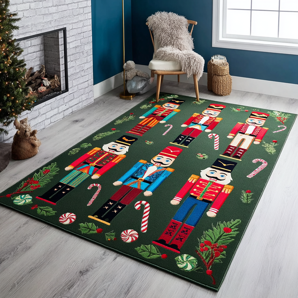 Nutcracker Echo Area Rug - Non-Slip Washable 3D Print Rug for Living Room & Bedroom (DesignTVC2108291