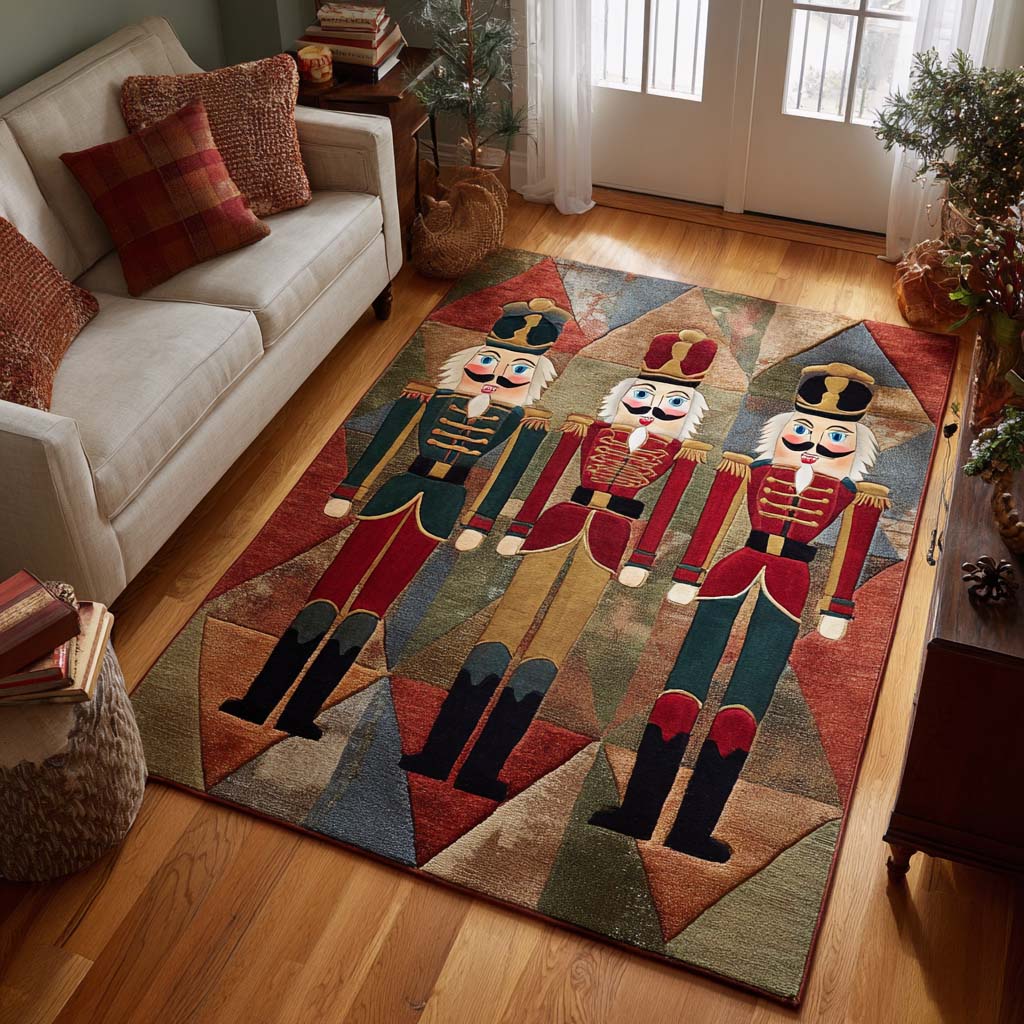Nutcracker Trio Area Rug - Non-Slip Washable 3D Print Rug for Living Room & BedroomTVC2108291