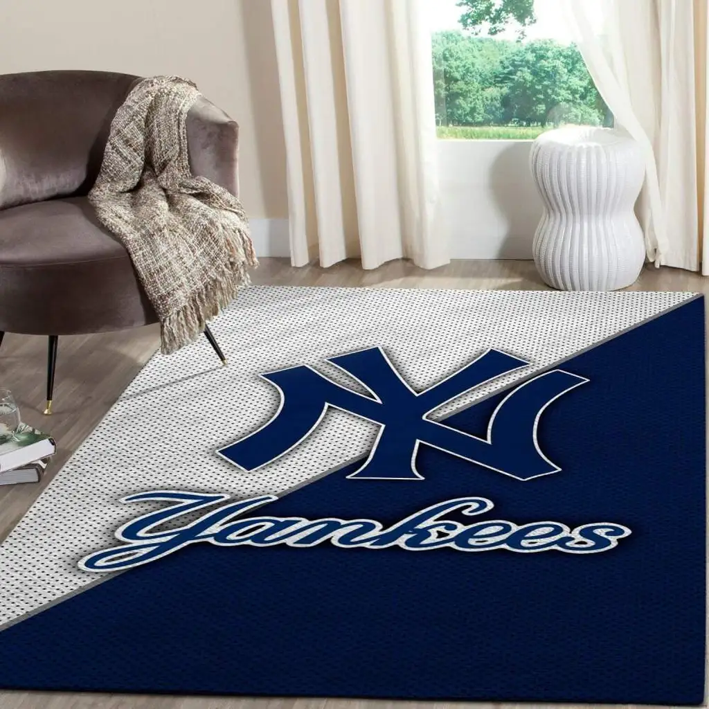 NY Yankees Baseball Fan Rug Perfect for Game Day Blue and White