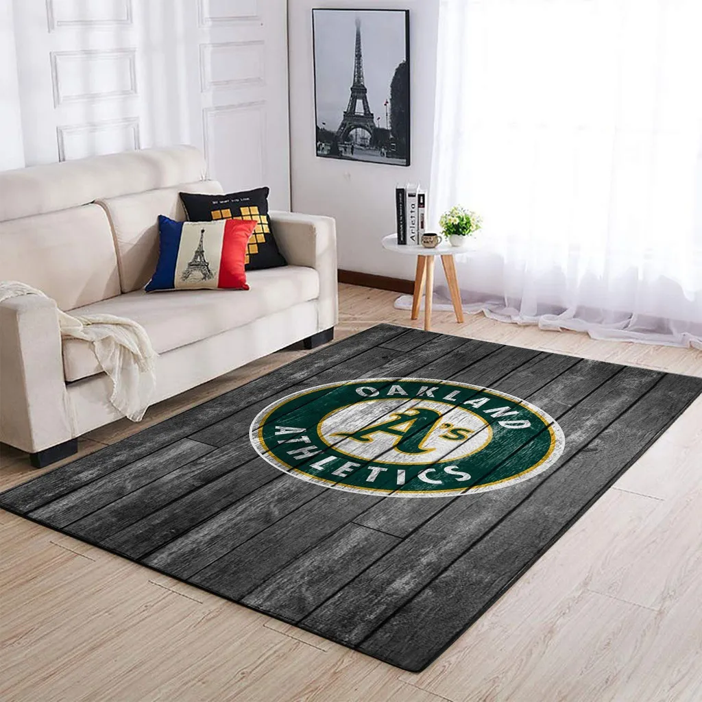 Oakland Athletics Rug - Durable Area for Home Floors Black and Green
