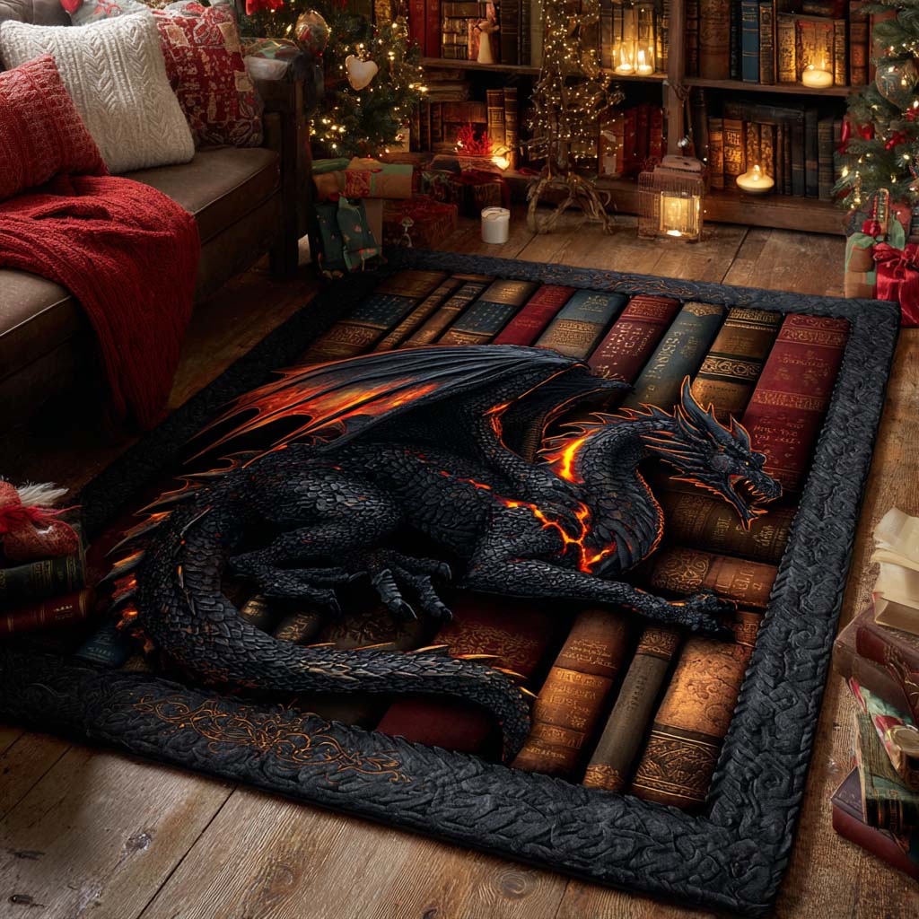 Obsidian Flame Sleeper Area Rug - Non-Slip Washable 3D Print Rug for Living Room & BedroomTVC2108291