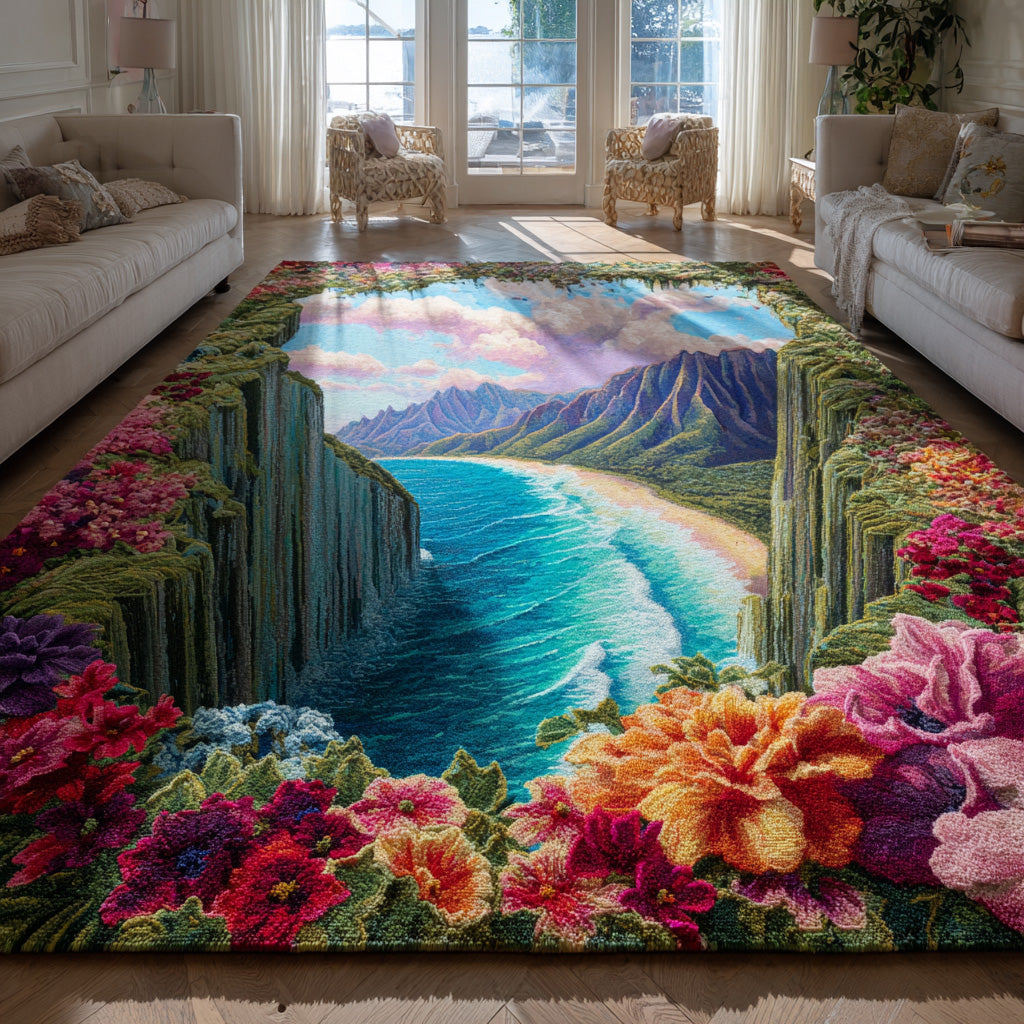 Ocean Cave Area Rug - Non-Slip Washable 3D Print Rug for Living Room & BedroomTVC2108290