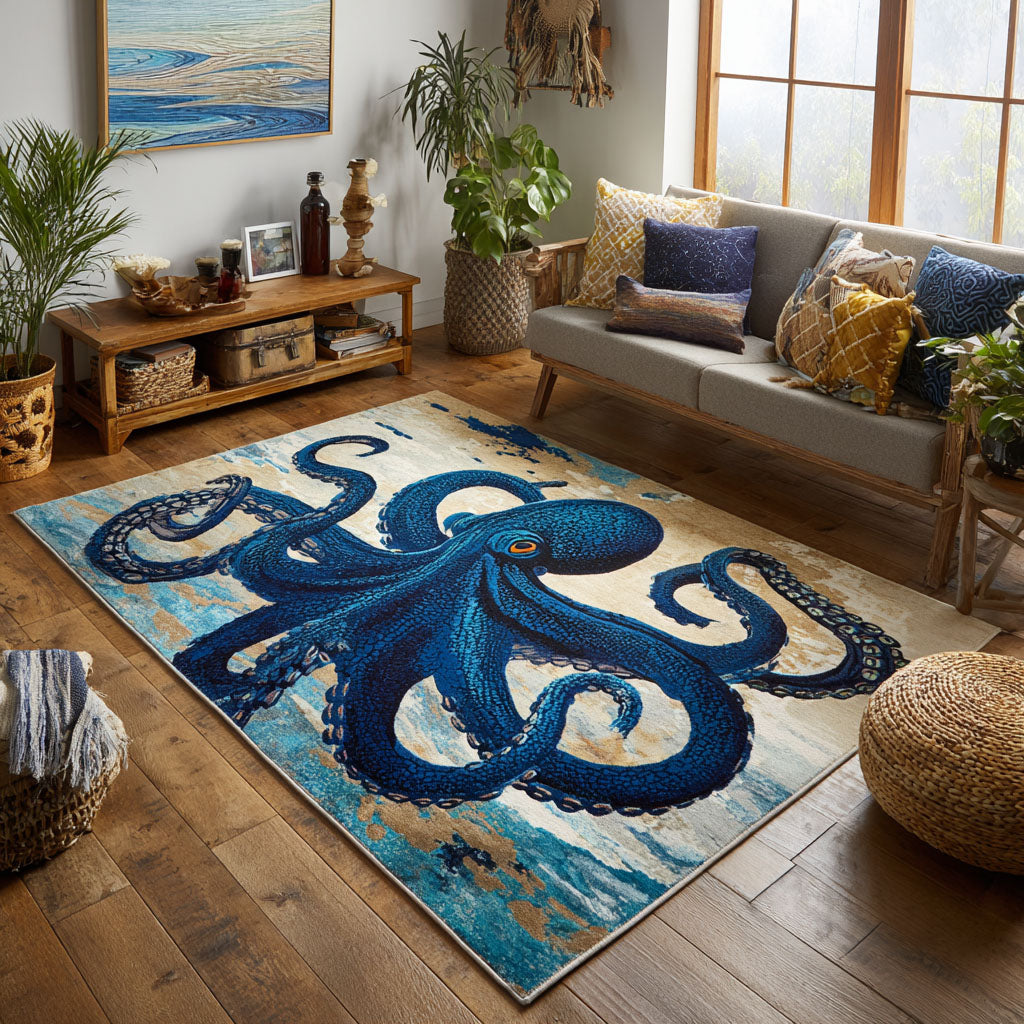 Ocean Enigma Area Rug - Non-Slip Washable 3D Print Rug for Living Room & BedroomTVC2108290