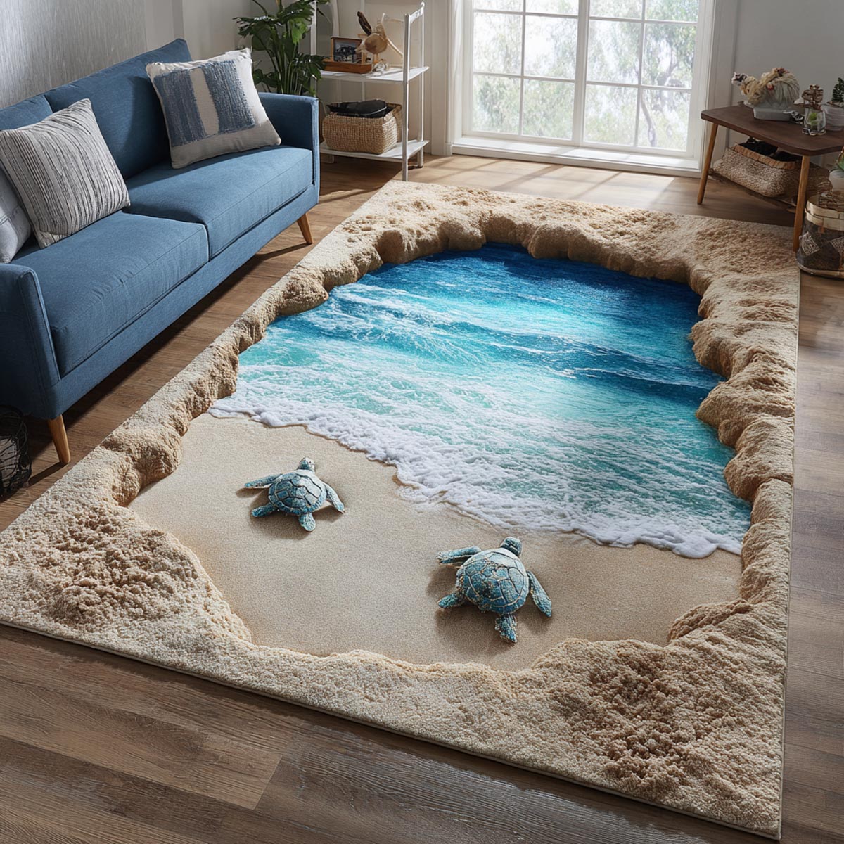 Ocean Harmony Area Rug - Non-Slip Washable 3D Print Rug for Living Room & BedroomTVC2108290