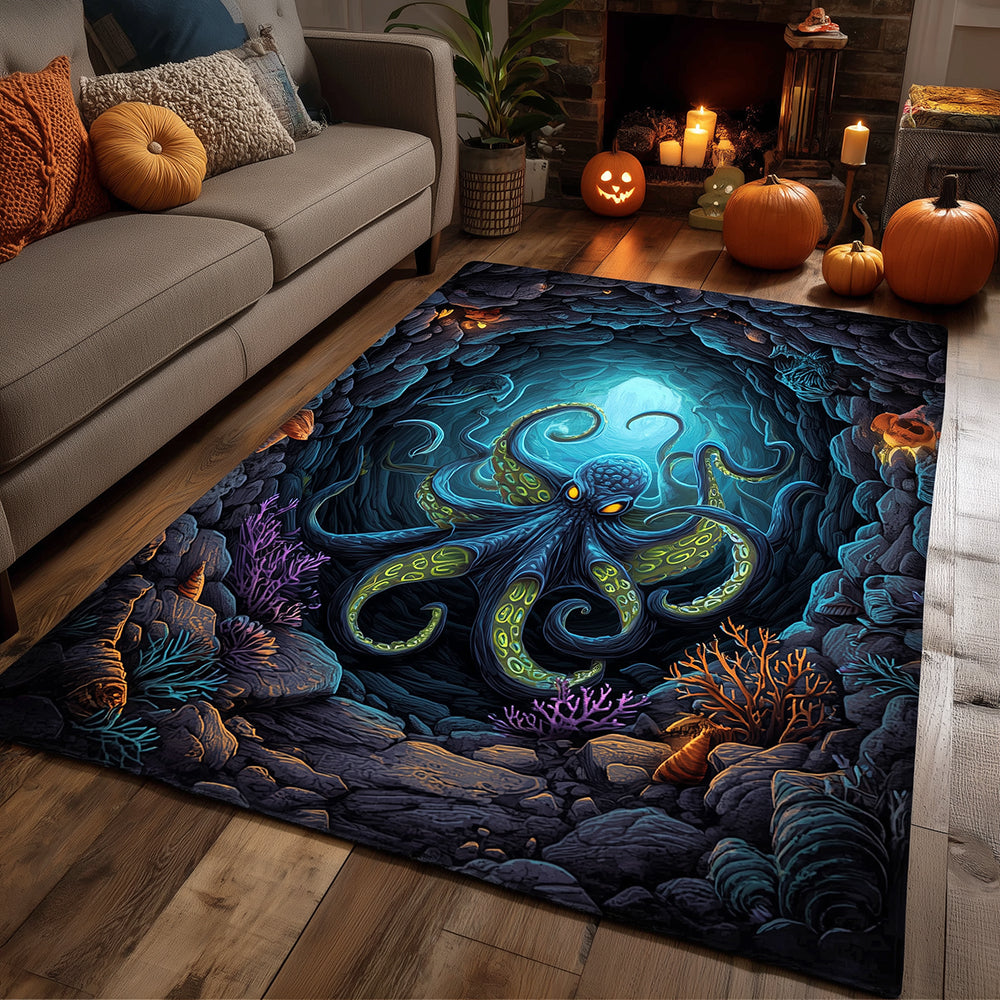 Ocean Octopus Curse Area Rug - Non-Slip Washable 3D Print Rug for Living Room & BedroomTVC2108290