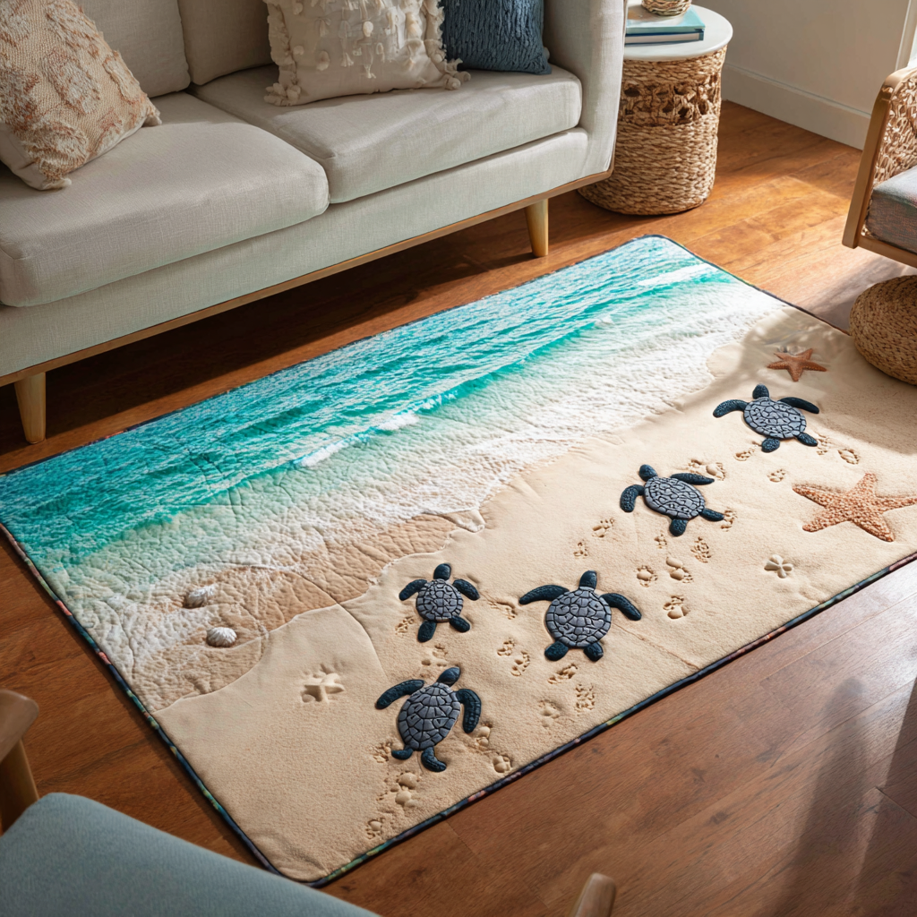 Ocean Turtle Area Rug - Non-Slip Washable 3D Print Rug for Living Room & BedroomTVC2108213