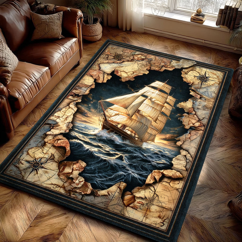 Ocean Voyage Area Rug - Non-Slip Washable 3D Print Rug for Living Room & BedroomTVC2108289