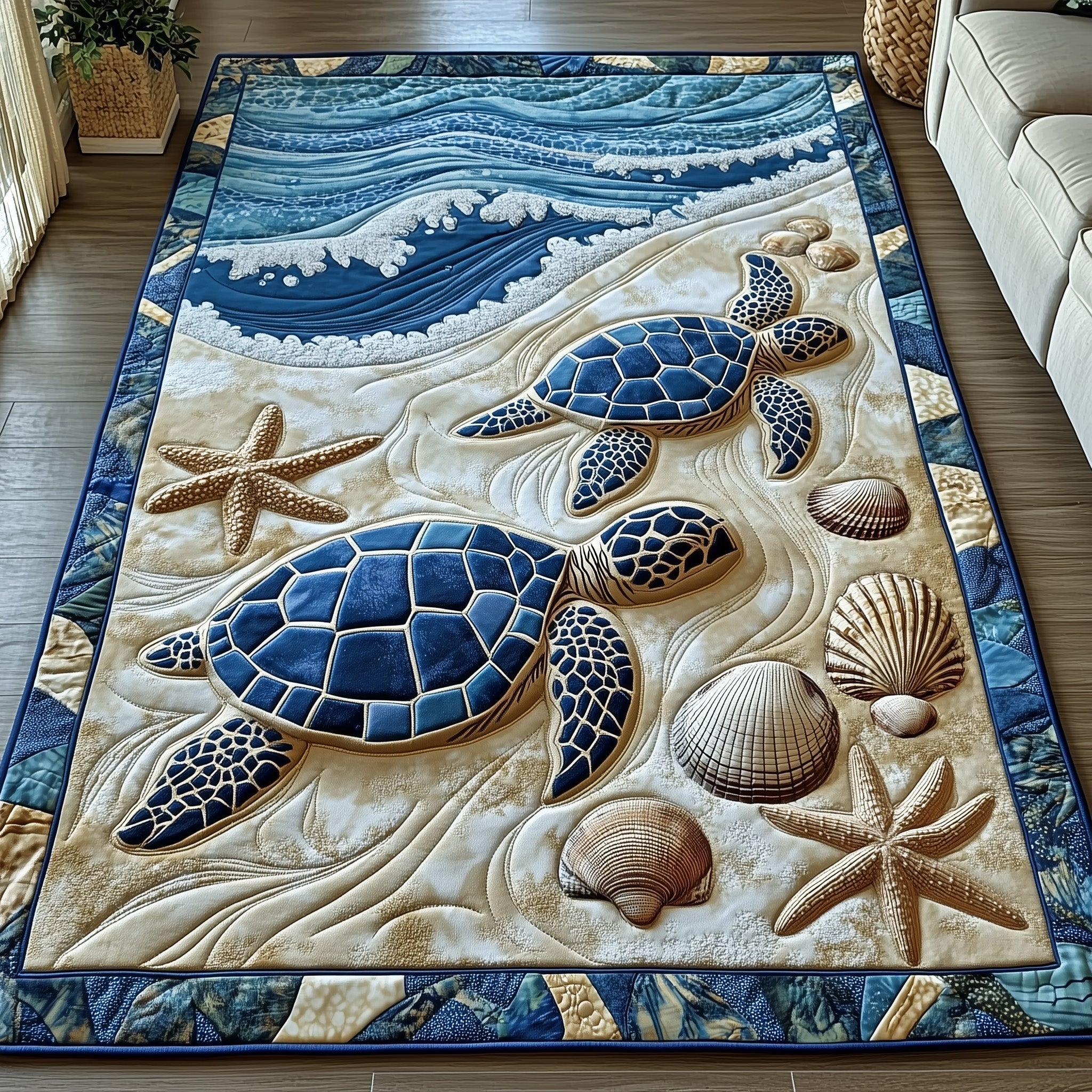 Ocean Whisper Area Rug - Non-Slip Washable 3D Print Rug for Living Room & BedroomTVC2108221