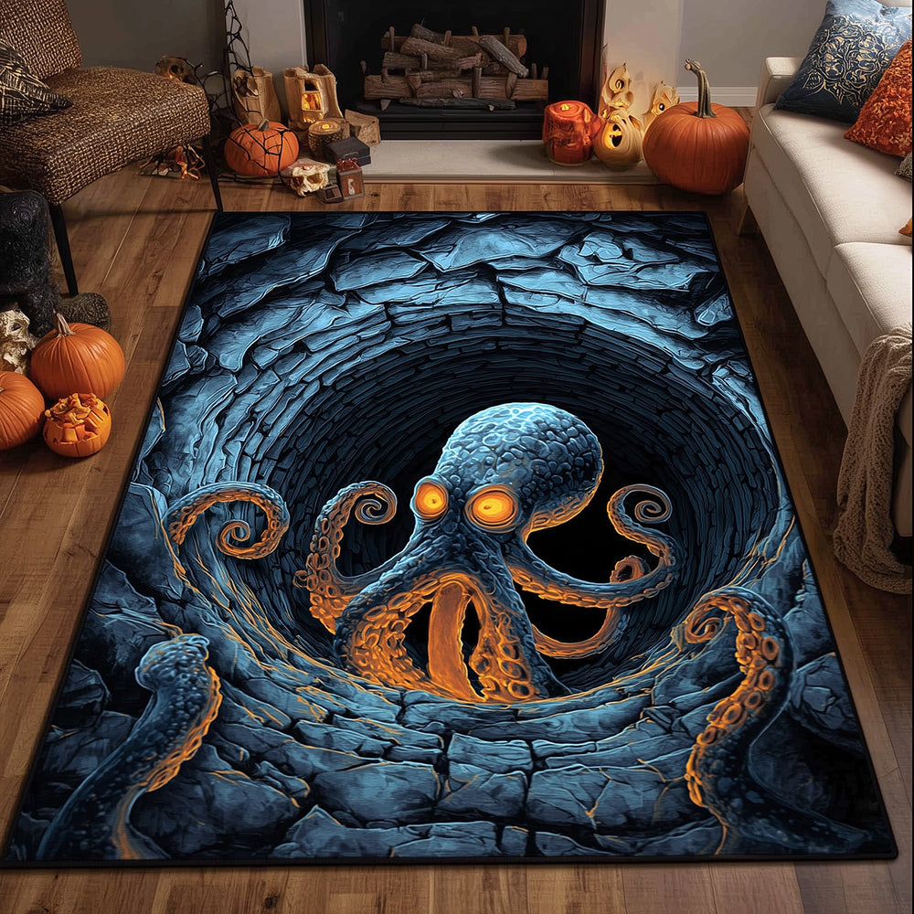 Octopus Depth Dweller Area Rug - Non-Slip Washable 3D Print Rug for Living Room & BedroomTVC2108288
