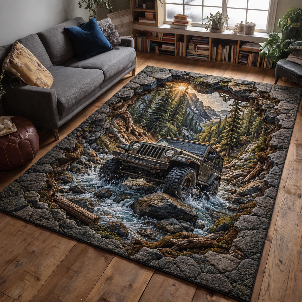 Offroad Spirit Area Rug - Non-Slip Washable 3D Print Rug for Living Room & BedroomTVC2108403