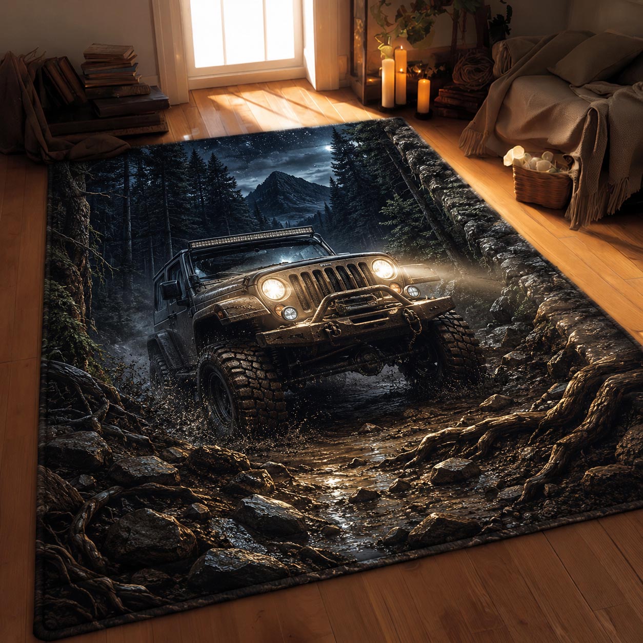 Offroad Vibes Area Rug - Non-Slip Washable 3D Print Rug for Living Room & BedroomTVC2108403