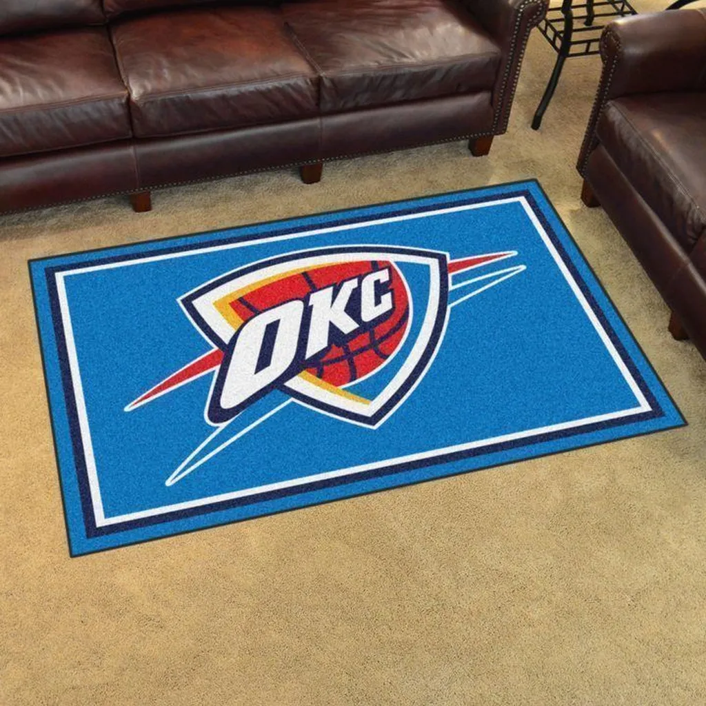 Oklahoma City Thunder Rug - Basketball Area for Home Red and White