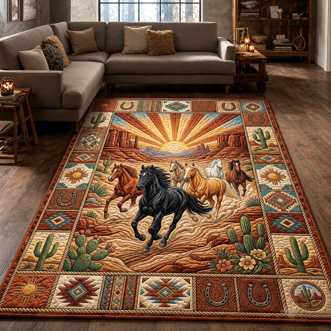 Open Range Area Rug - Non-Slip Washable 3D Print Rug for Living Room & BedroomTVC2108230