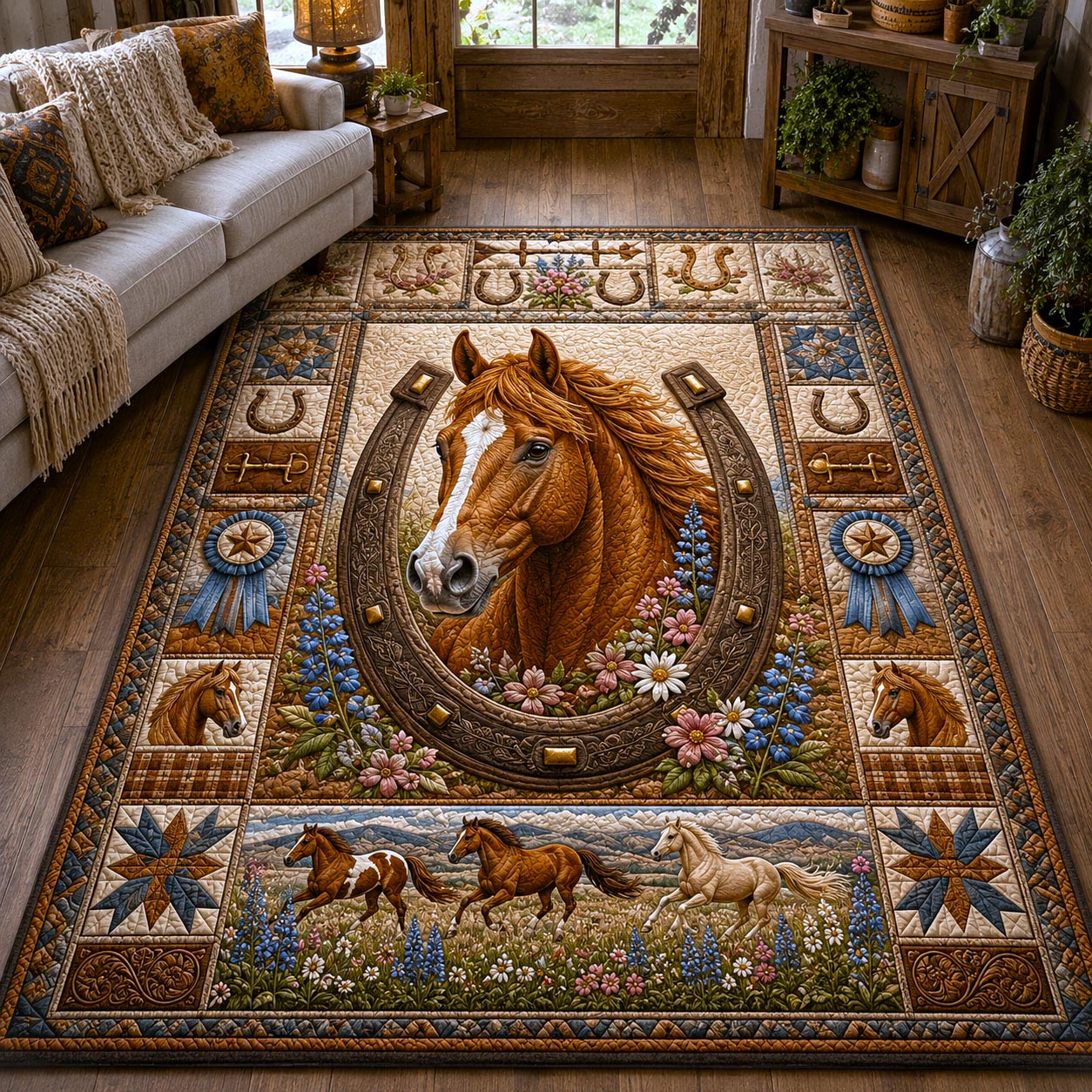 Open Range Area Rug - Non-Slip Washable 3D Print Rug for Living Room & BedroomTVC2108403