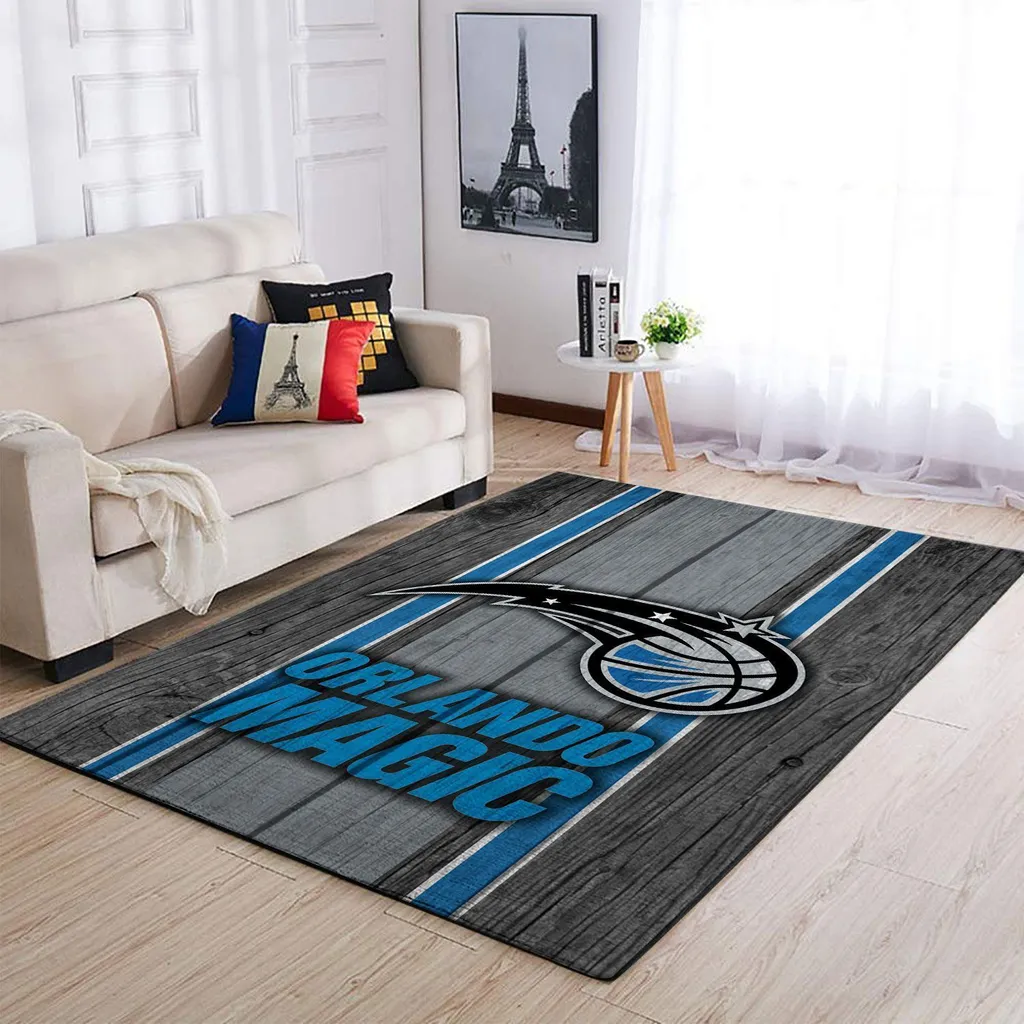 Orlando Magic Rug - Sports for Living Room Area Blue and Gray