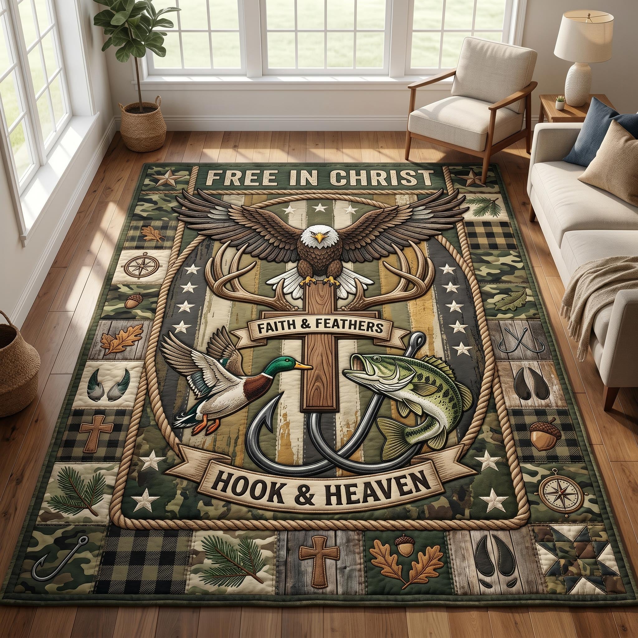 Outdoor Grace Area Rug - Non-Slip Washable 3D Print Rug for Living Room & BedroomTVC2108403