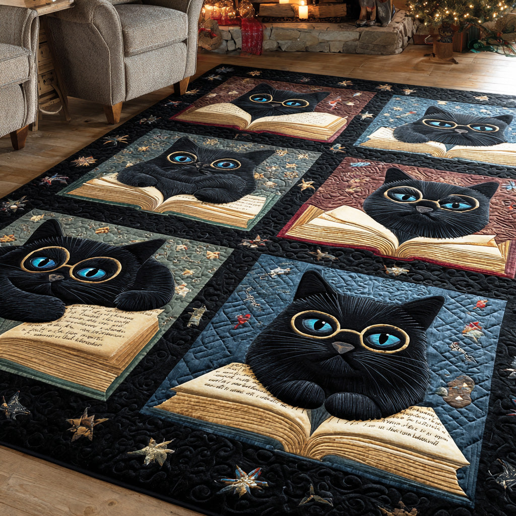 Page Turner Cat Area Rug - Non-Slip Washable 3D Print Rug for Living Room & BedroomTVC2108287