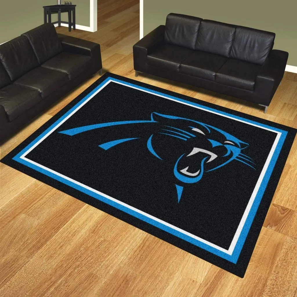 Panther Rug Modern Living Room Decor Carpet Black and Blue