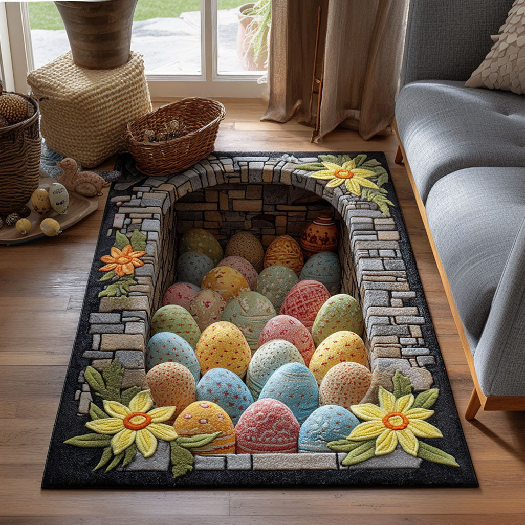 Pastel Egg Treasure Area Rug - Non-Slip Washable 3D Print Rug for Living Room & BedroomTVC2108286