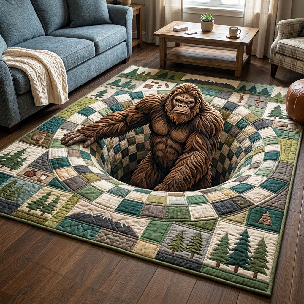 Patchwork Abyss Area Rug - Non-Slip Washable 3D Print Rug for Living Room & BedroomTVC2108402