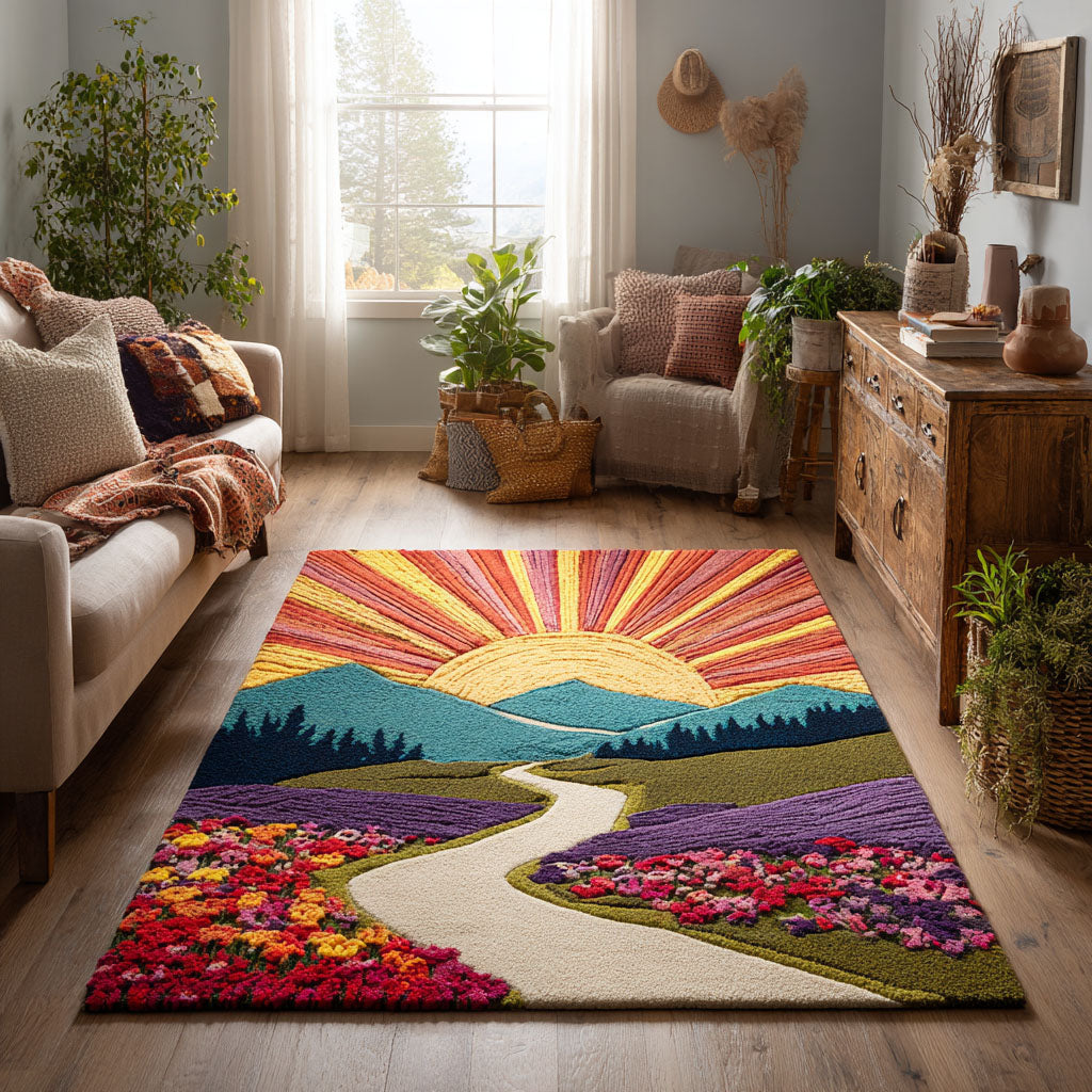 Path Of Light Area Rug - Non-Slip Washable 3D Print Rug for Living Room & BedroomTVC2108286