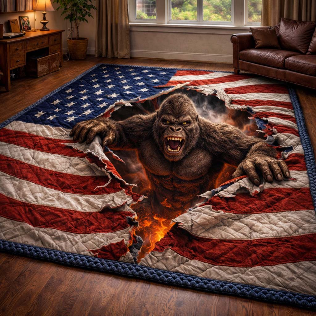 Patriot Fury Bigfoot Area Rug - Non-Slip Washable 3D Print Rug for Living Room & BedroomTVC2108402