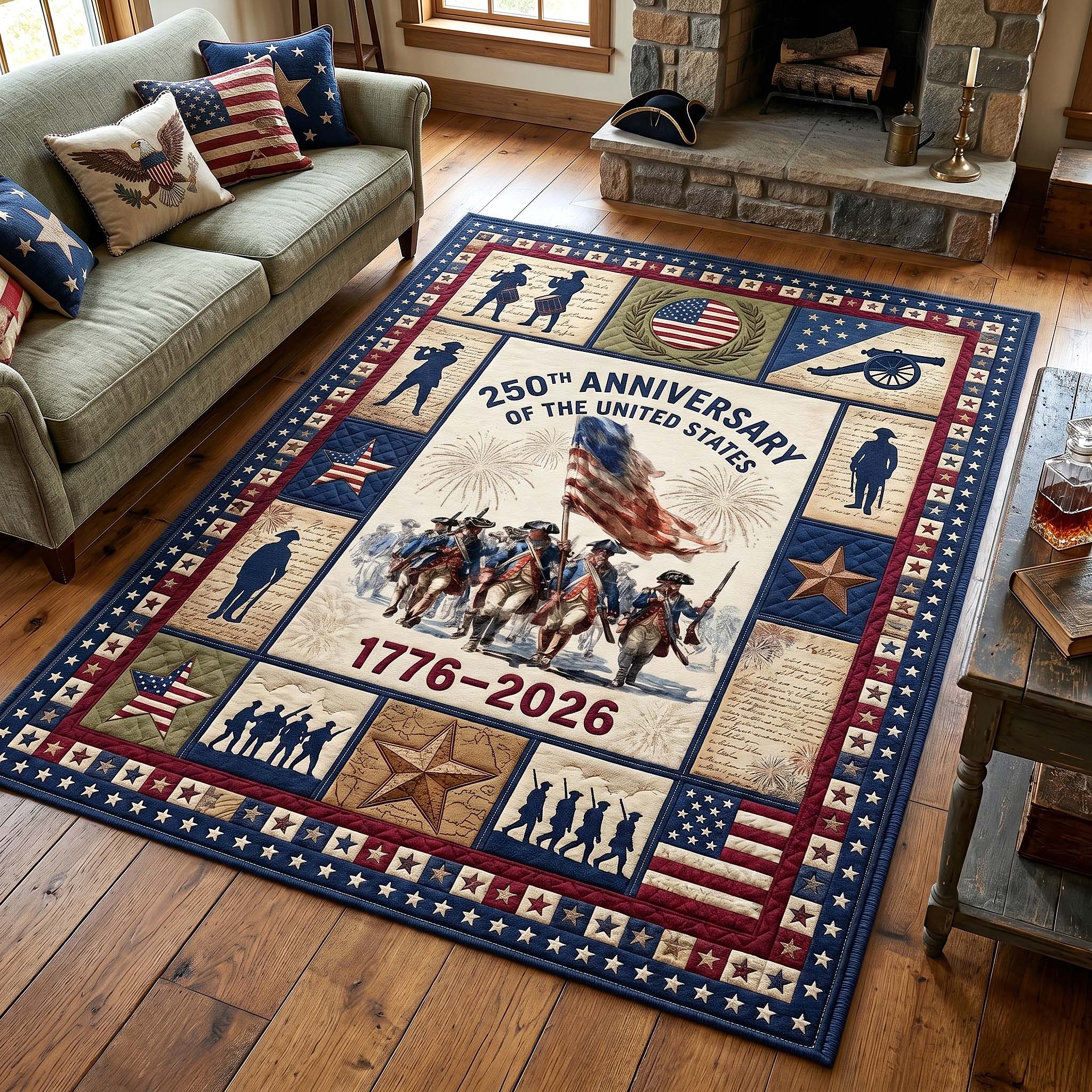 Patriot Legacy Area Rug - Non-Slip Washable 3D Print Rug for Living Room & BedroomTVC2108230
