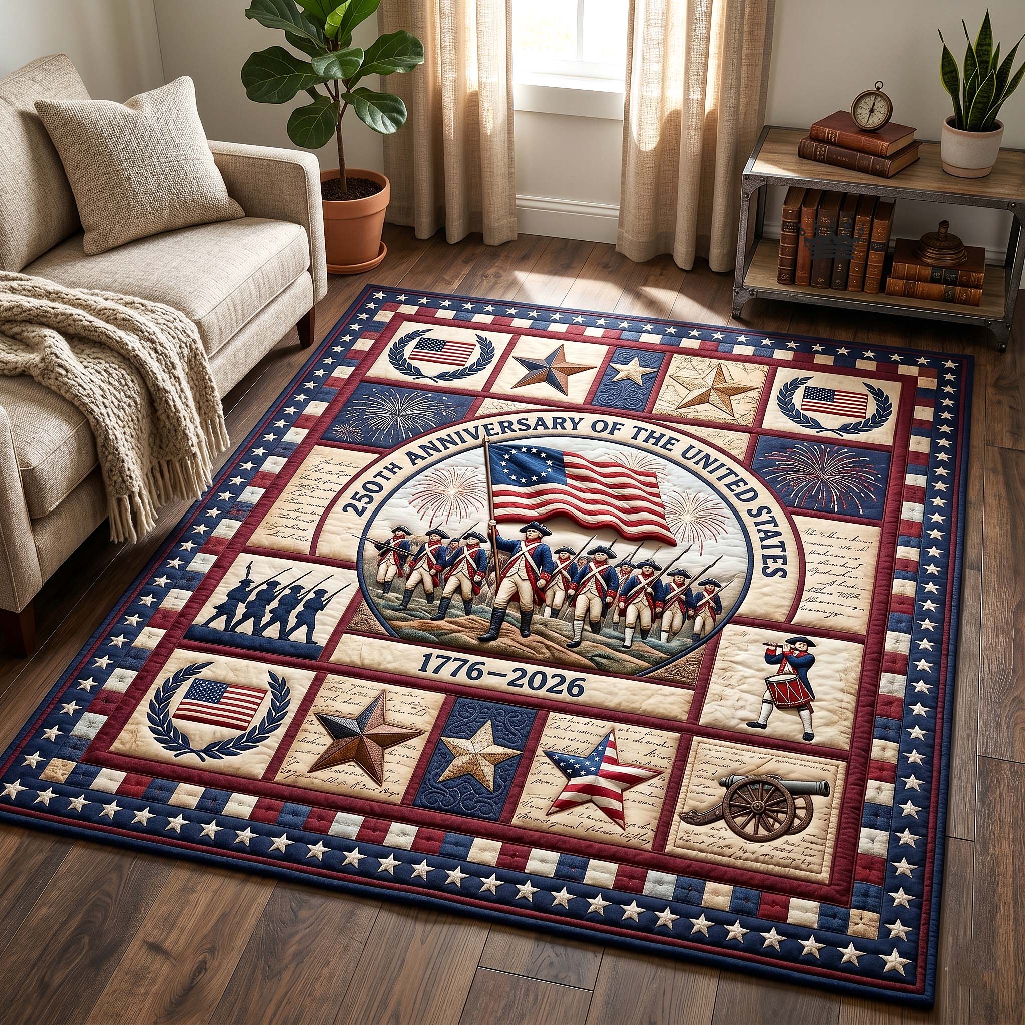 Patriot Legacy Area Rug - Non-Slip Washable 3D Print Rug for Living Room & BedroomTVC2108402