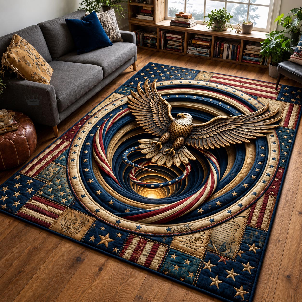 Patriot Spirit Area Rug - Non-Slip Washable 3D Print Rug for Living Room & BedroomTVC2108402