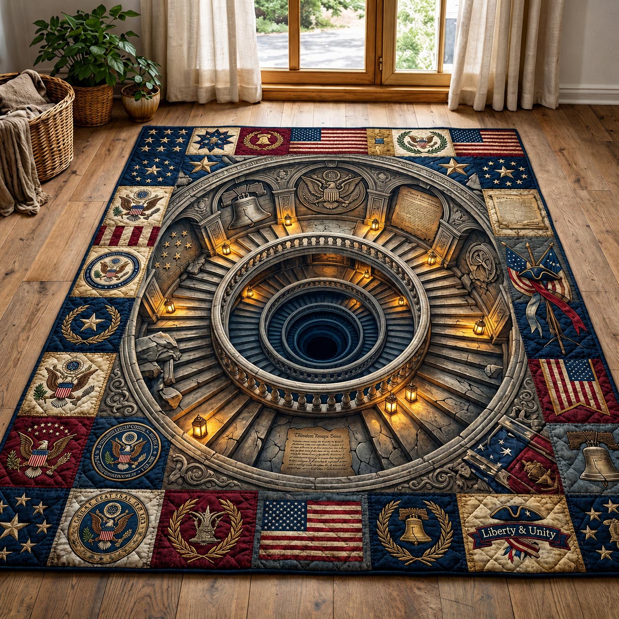 Patriot Valor Area Rug - Non-Slip Washable 3D Print Rug for Living Room & BedroomTVC2108402