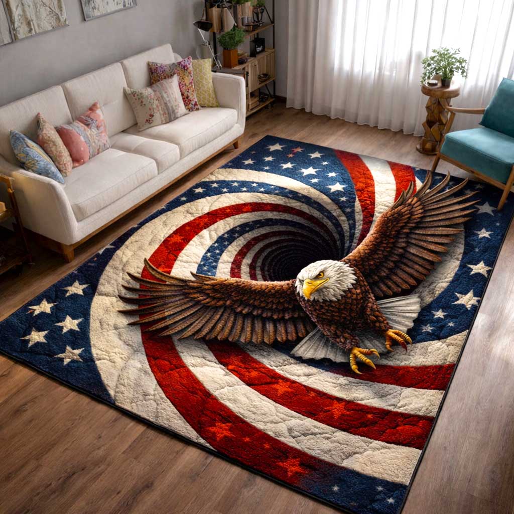 Patriot Wings Area Rug - Non-Slip Washable 3D Print Rug for Living Room & BedroomTVC2108230