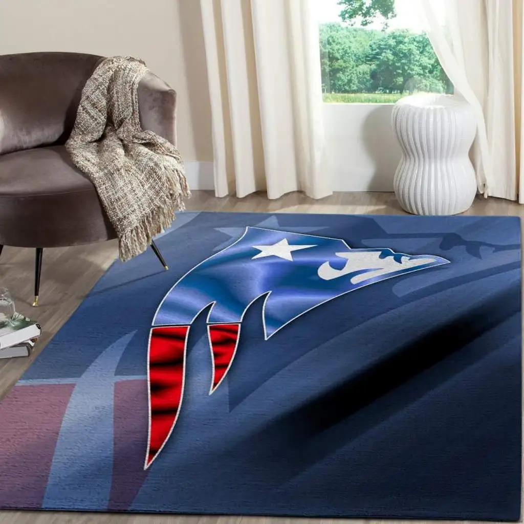 Patriotic Arrowhead Area Rug for Living Room Decor Blue and Red