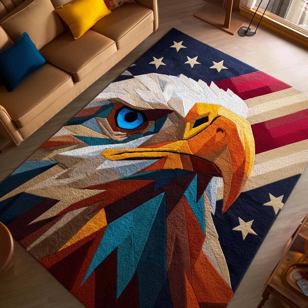 Patriotic Pride Area Rug - Non-Slip Washable 3D Print Rug for Living Room & BedroomTVC2108286