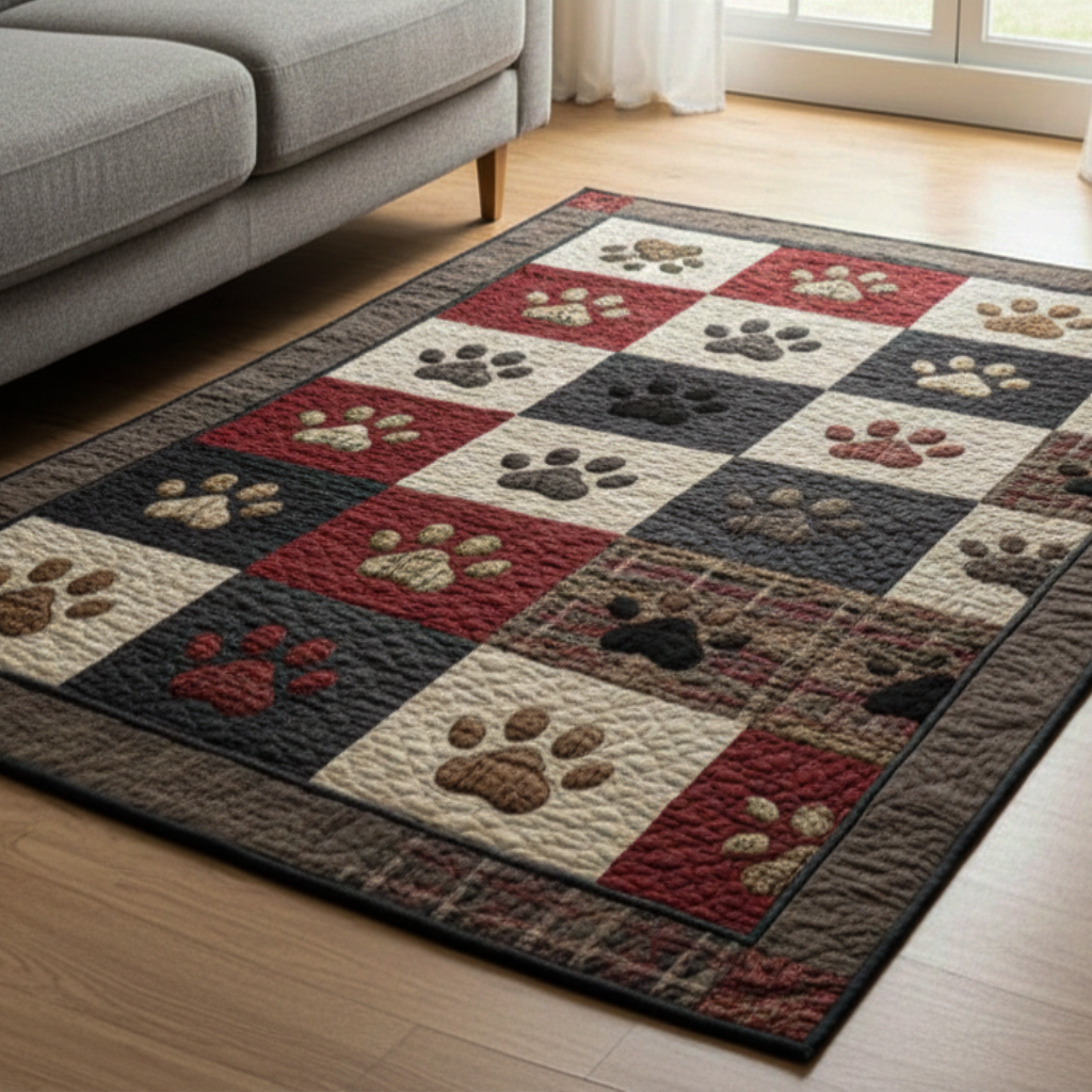 Pawfect Christmas Area Rug - Non-Slip Washable 3D Print Rug for Living Room & BedroomTVC2108285