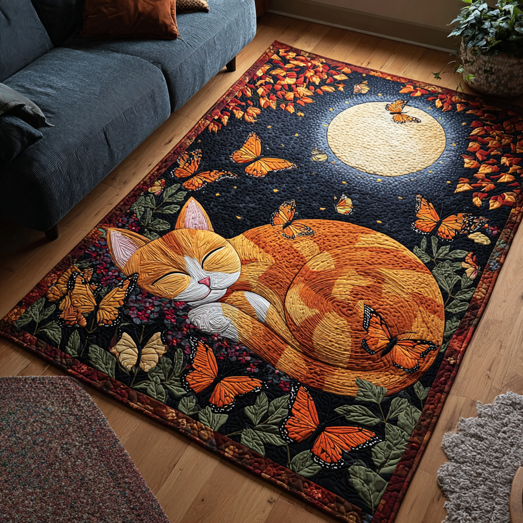 Peaceful Cat Area Rug - Non-Slip Washable 3D Print Rug for Living Room & BedroomTVC2108285