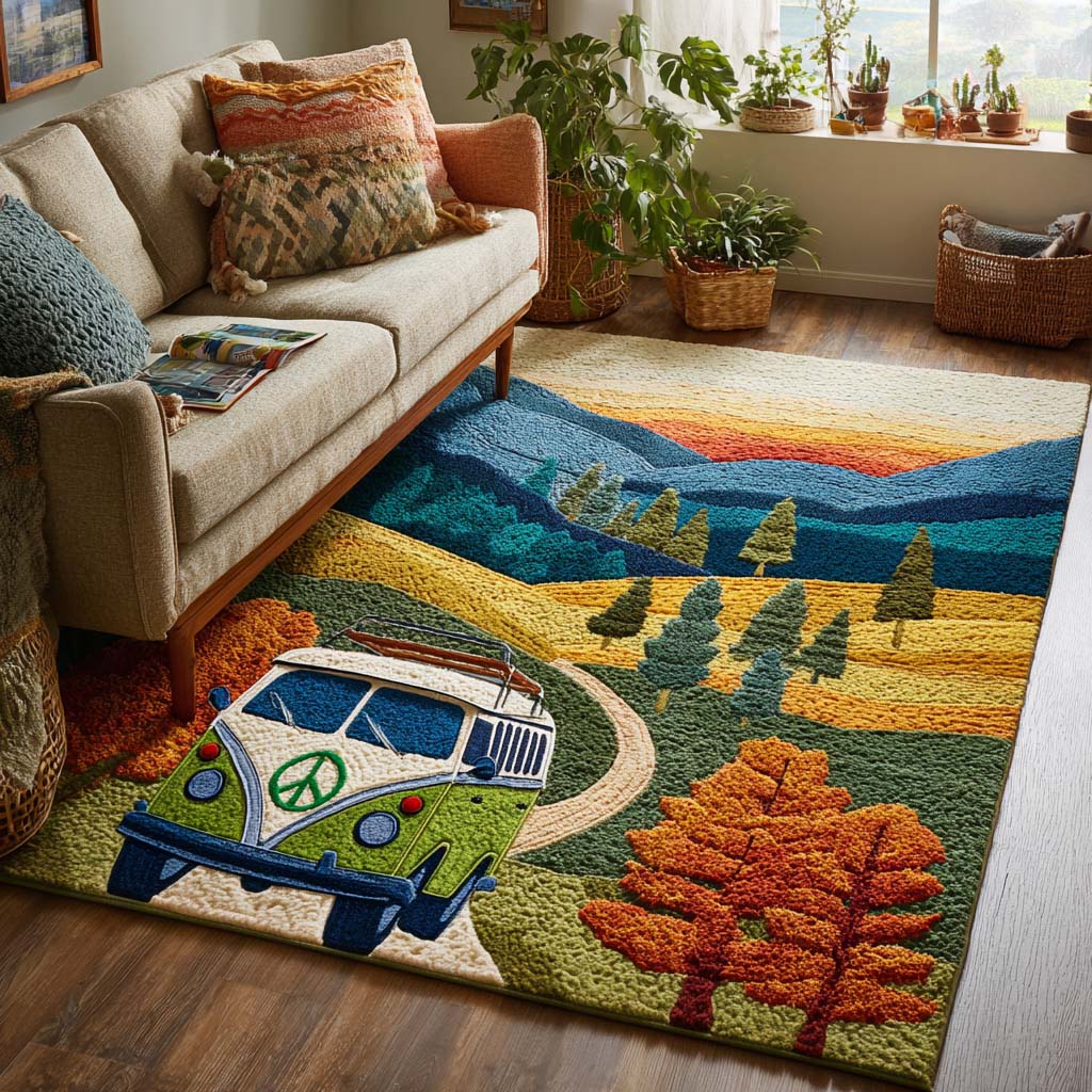 Peaceful Hills Area Rug - Non-Slip Washable 3D Print Rug for Living Room & BedroomTVC2108285