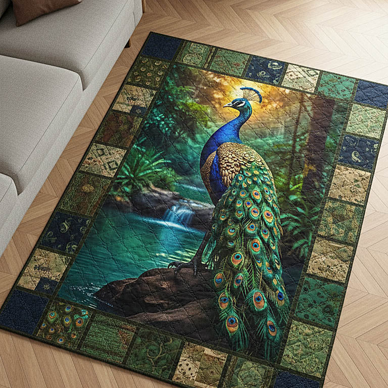 Peacock Area Rug - Non-Slip Washable 3D Print Rug for Living Room & BedroomTVC2108230