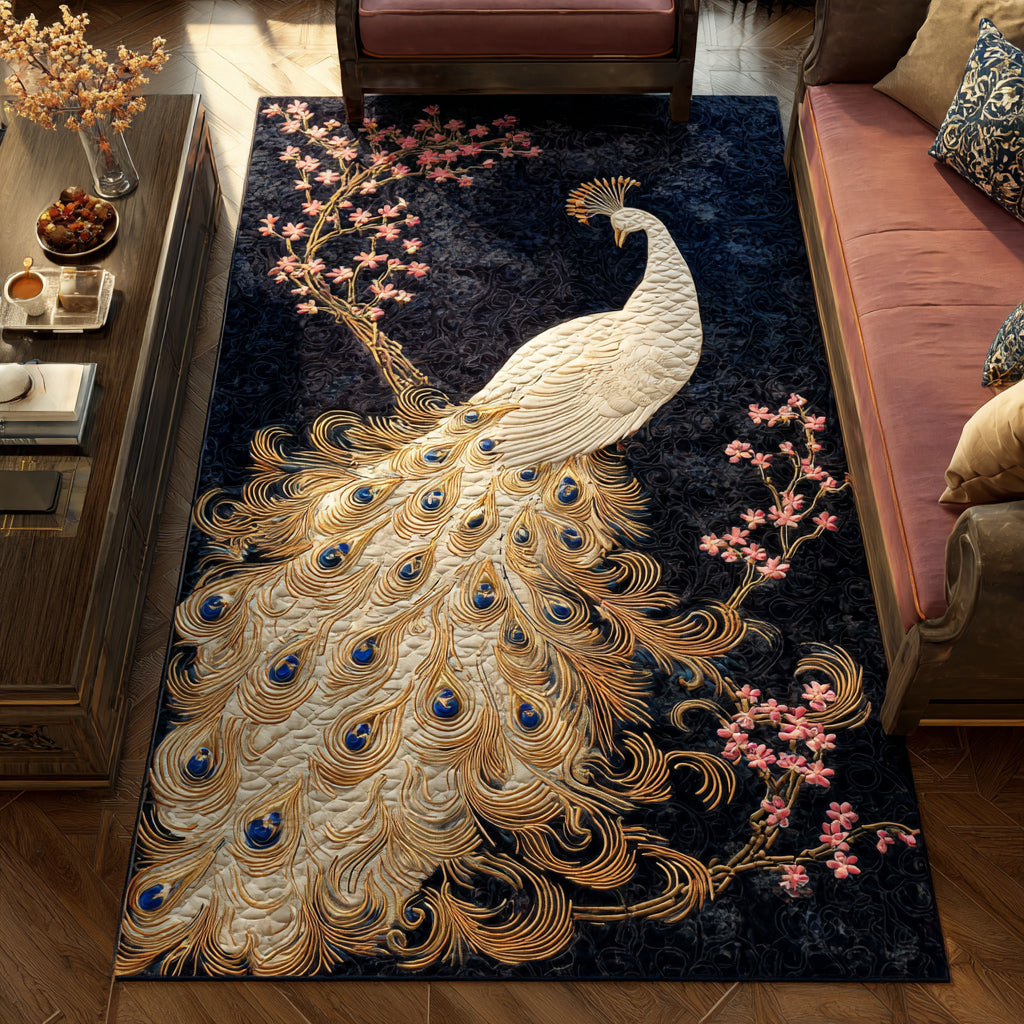 Peacock Night Blossom Area Rug - Non-Slip Washable 3D Print Rug for Living Room & BedroomTVC2108285