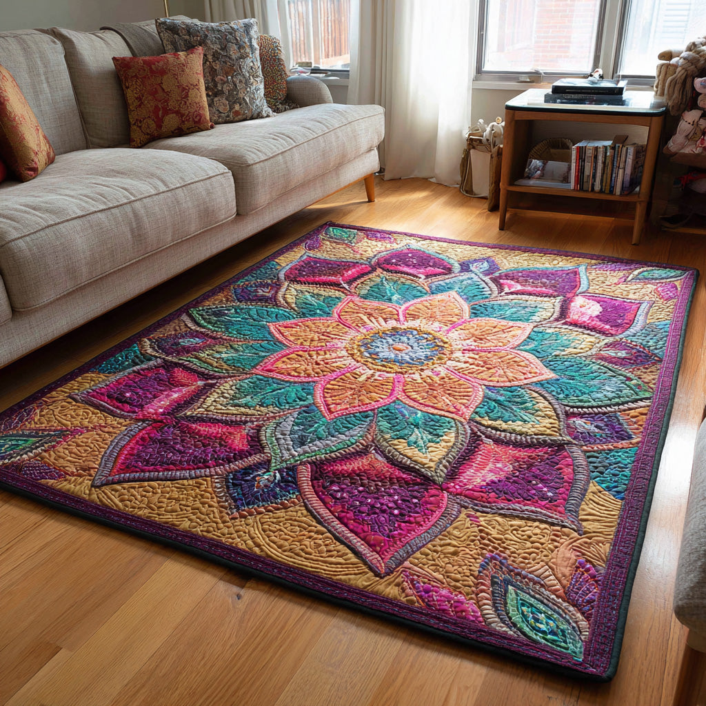 Peacock Petals Area Rug - Non-Slip Washable 3D Print Rug for Living Room & BedroomTVC2108285