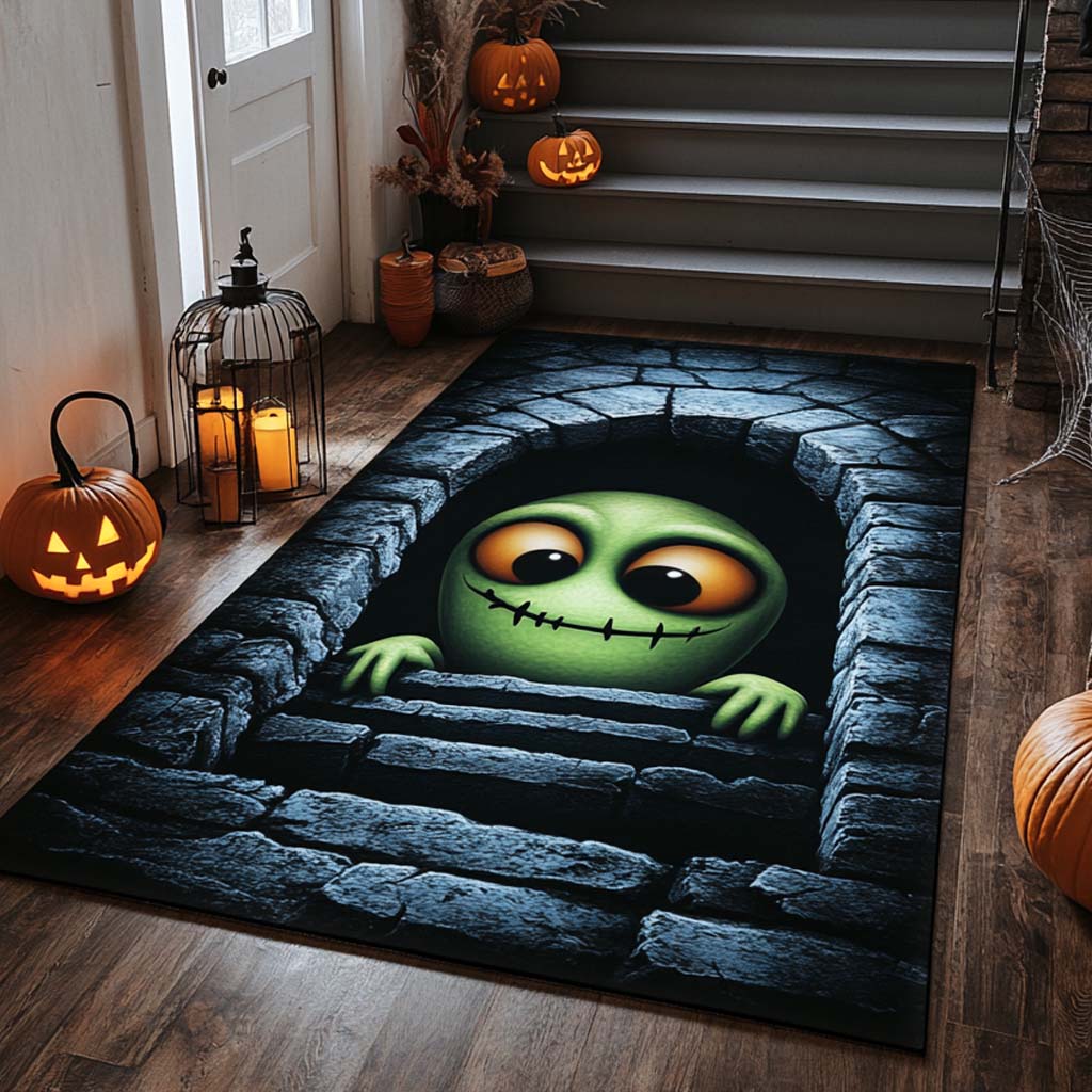Peekaboo Ghoul Area Rug - Non-Slip Washable 3D Print Rug for Living Room & BedroomTVC2108285